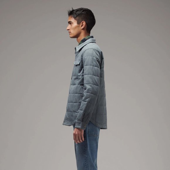 Men's Quilted Jacket Shirt DARK GREY (MTJ-004) - Picture 5 of 5